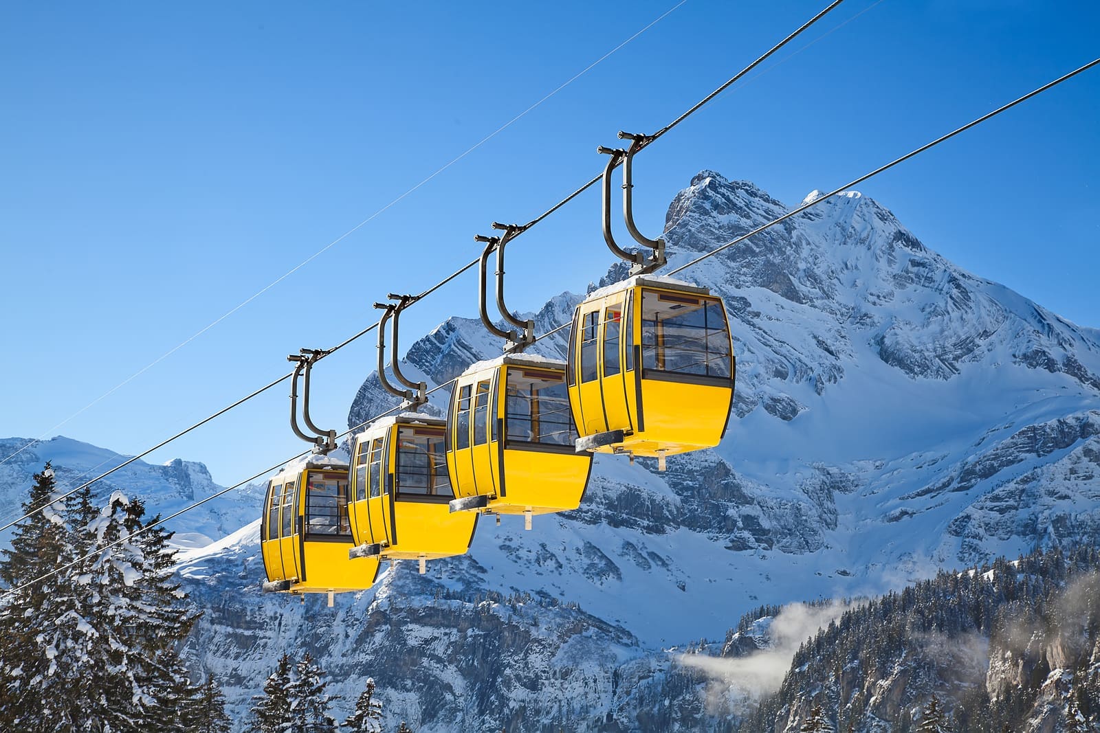 Cable cars in the Swiss Alps