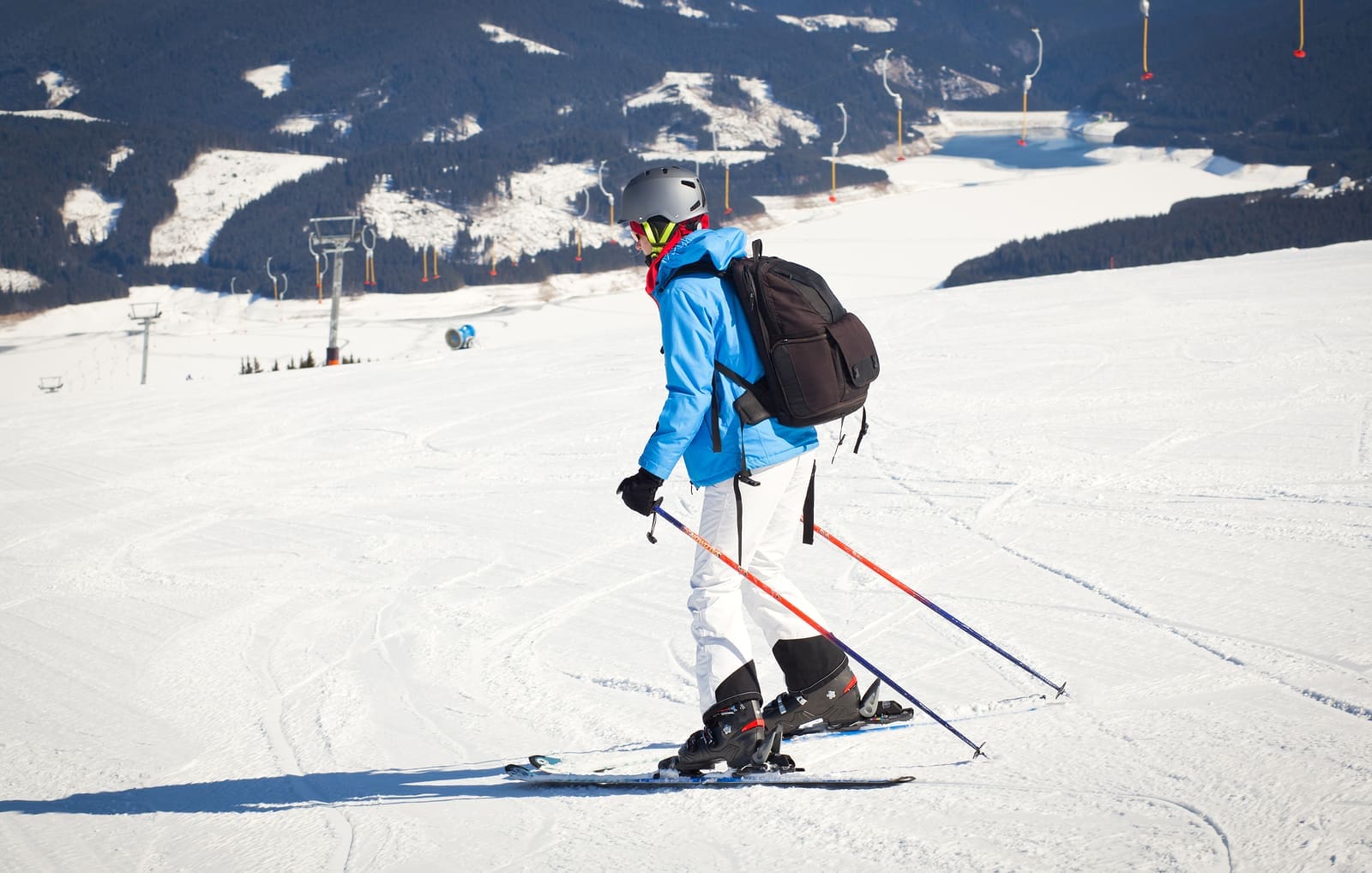 Skiing down mountain in the Alps: Learning how to ski at 50