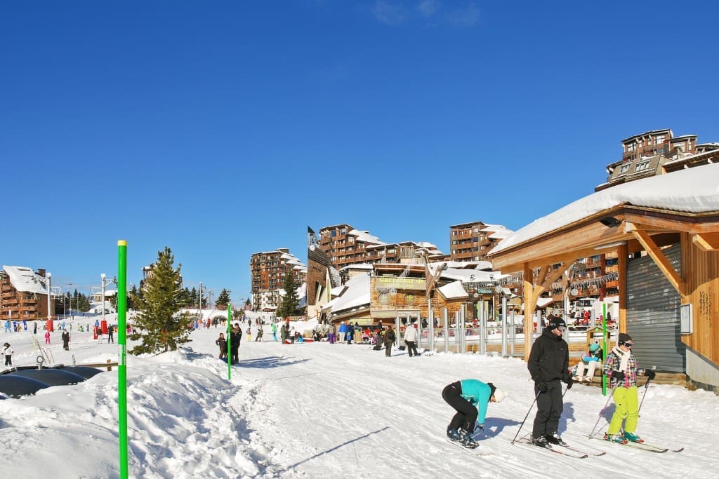 Shopping Street In Avoriaz Town In Alps, France