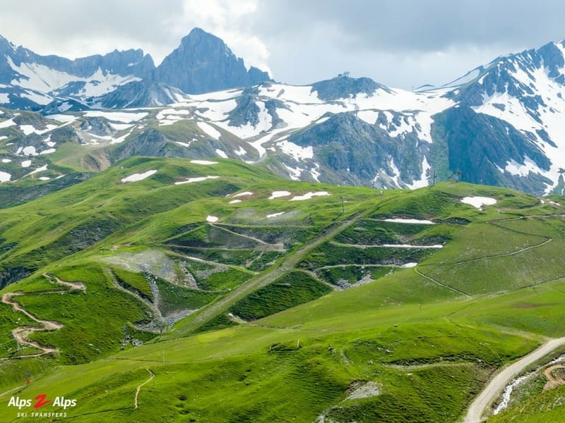 Summer mountains in the French Alps