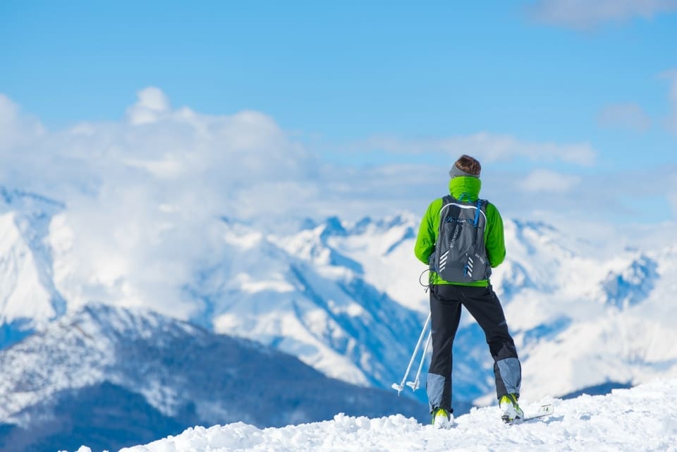 woman skiing on the slops