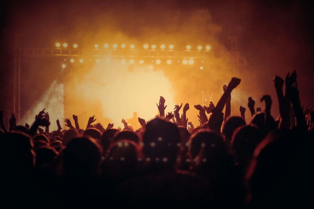 People at an Alps festival