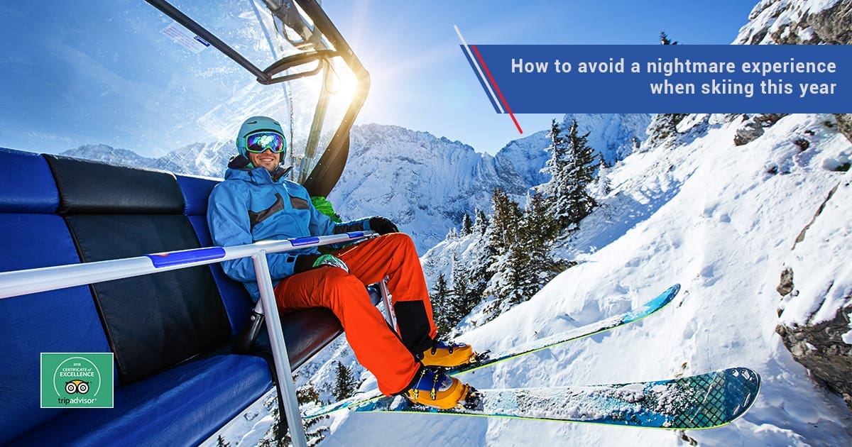 Man on a ski lift in the Alps