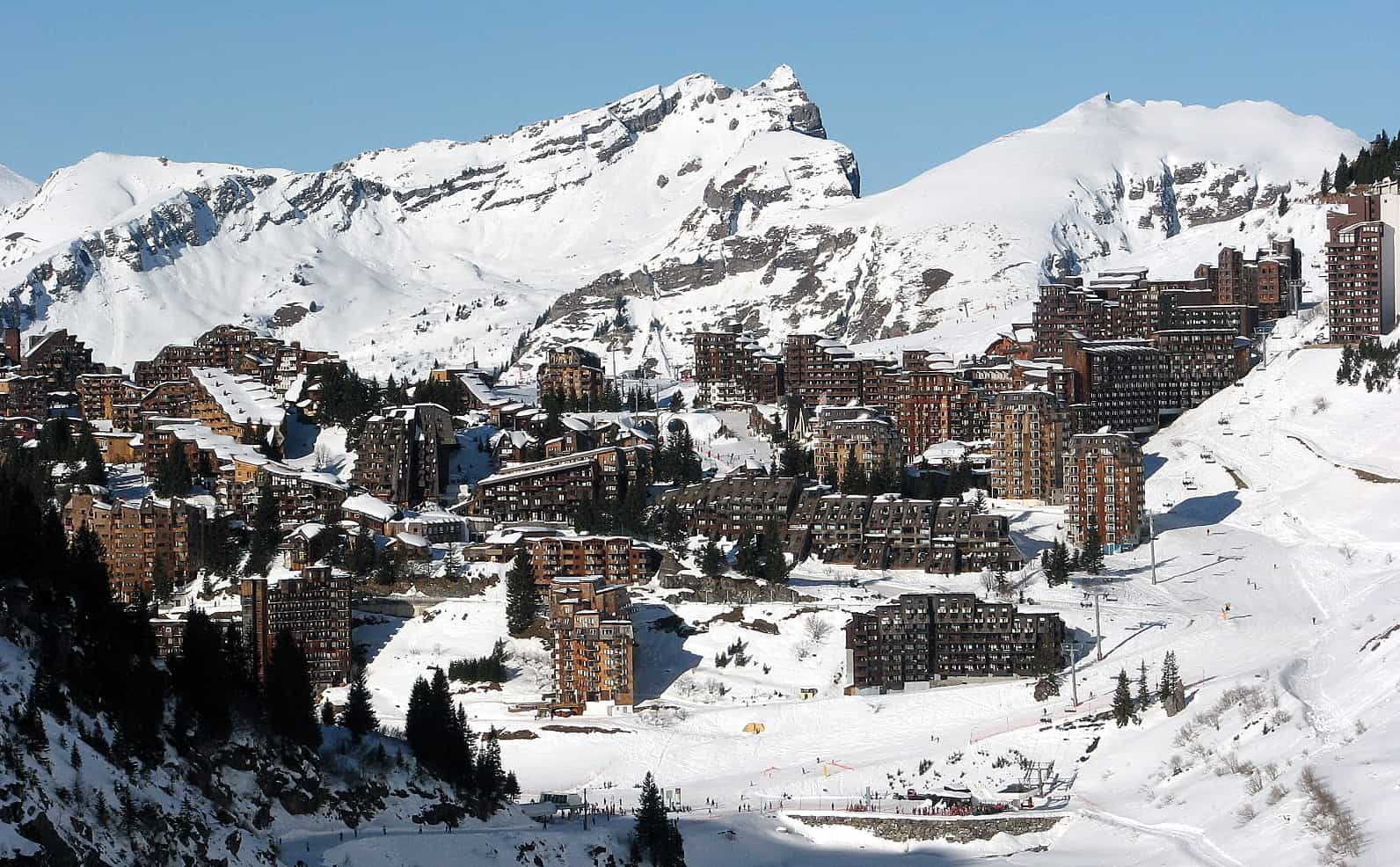 A view of the Avoriaz ski resort accommodation from above