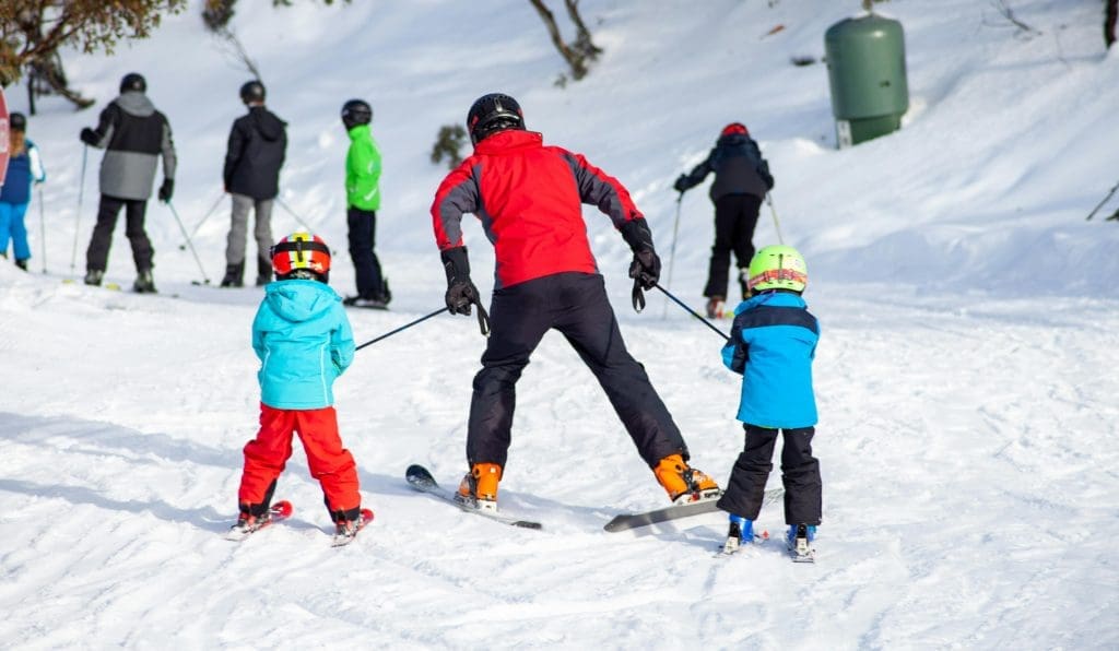 A family on the slopes of Flaine