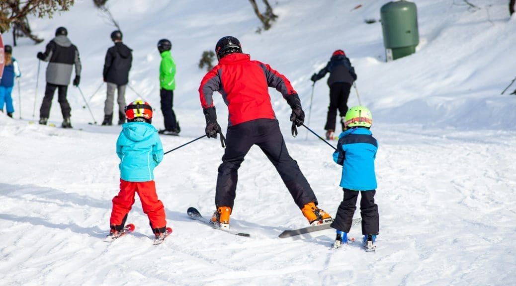 A family on the slopes of Flaine