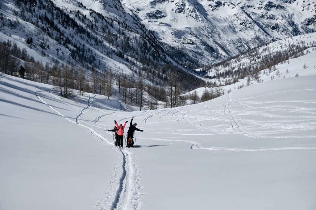 Winter walking trail in Zermatt