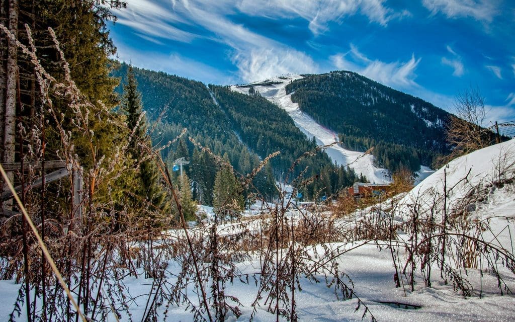 The slopes in Bansko, Bulgaria