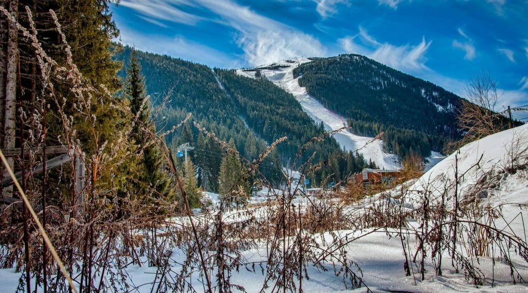 The slopes in Bansko, Bulgaria