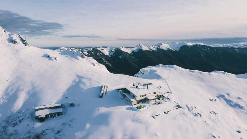 The snow-covered slopes in Bulgaria